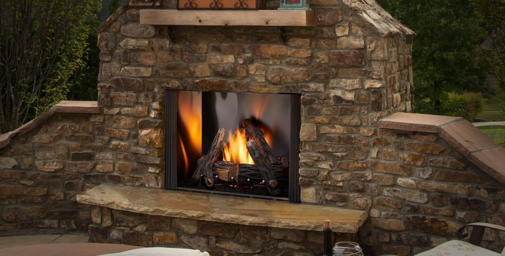 Courtyard VF outdoor fireplace
