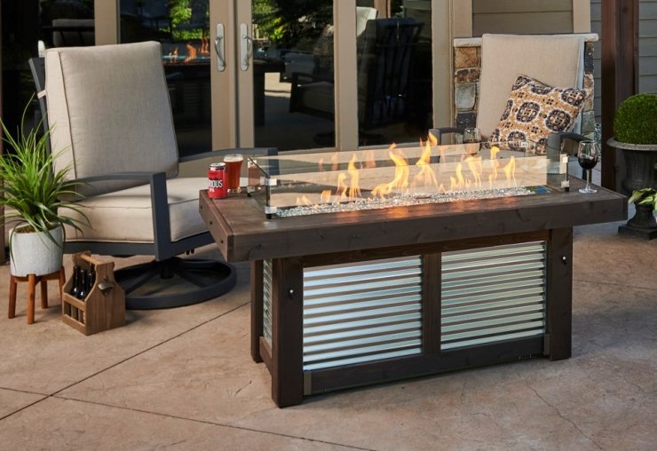 Denali Brew Linear gas fire table