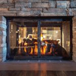 Masonry fireplace doors